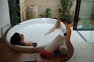 Relax and enjoy a spa bath.